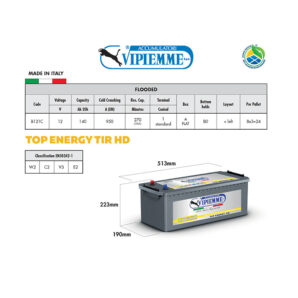 Аккумулятор VIPIEMME B121C SHD 12V 140Ah EN950A Аккумулятор VIPIEMME B121C SHD 12V 140Ah EN950A